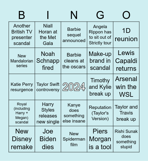 2024 Bingo - Alice Bingo Card