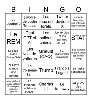 Bingo Bye-Bye 2023 Bingo Card