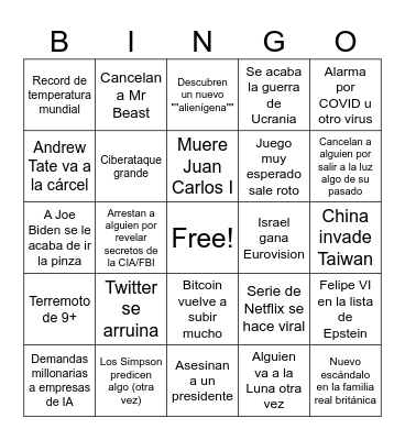 2024 Bingo Card