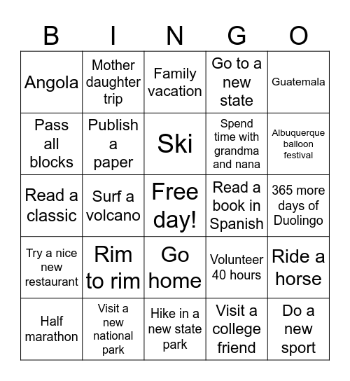 2024 Bingo Card