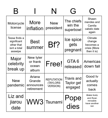 2024 Bingo Card Bingo Card