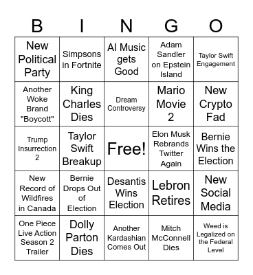 2024 Bingo Card