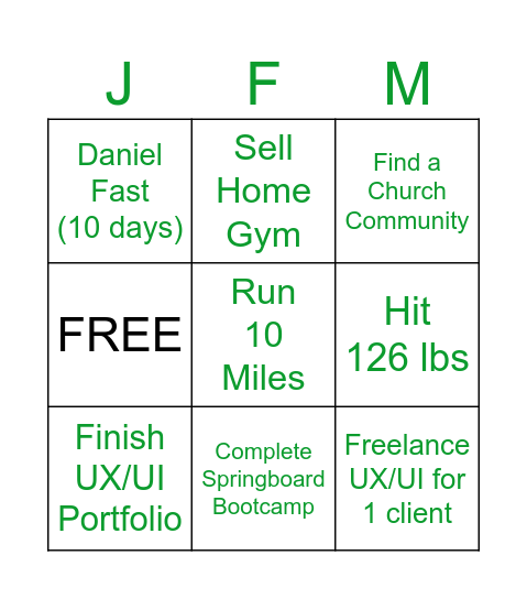 Quarter 1, 2024 Bingo Card