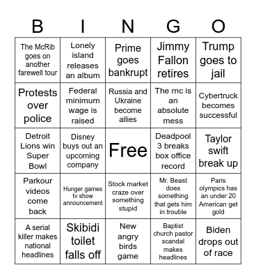 2024 Bingo Card