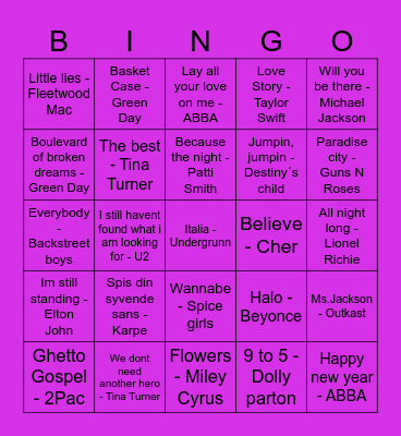 NYTTÅRSVAKTA Bingo Card