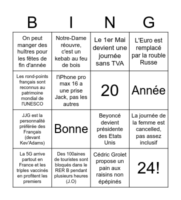 2024 Bingo Card