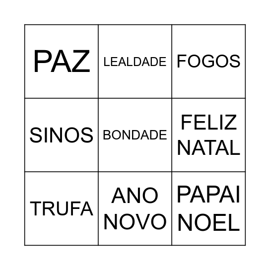 BINGO Card