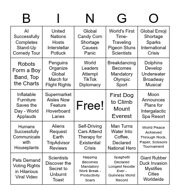 It Could Happen 2024 Bingo Card