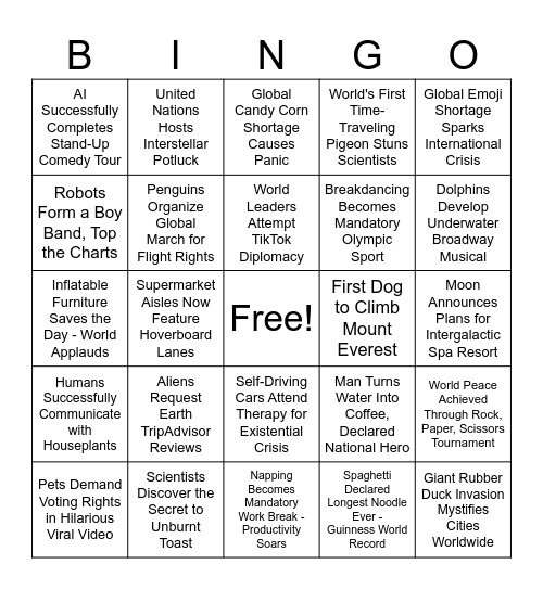 It Could Happen 2024 Bingo Card