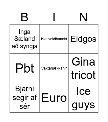 Hrönn Bingo Card