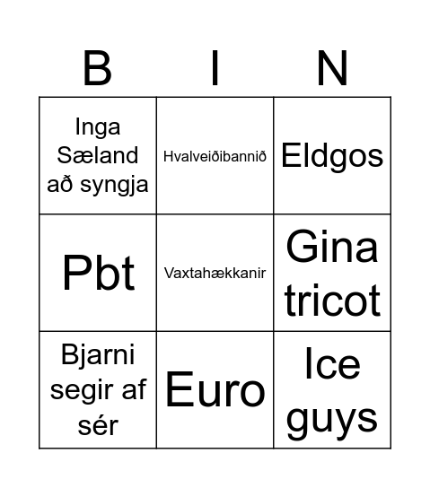 Hrönn Bingo Card