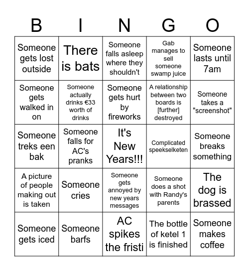 New Year New Me(ntal breakdown) Bingo Card