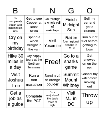 2024 Bingo Card
