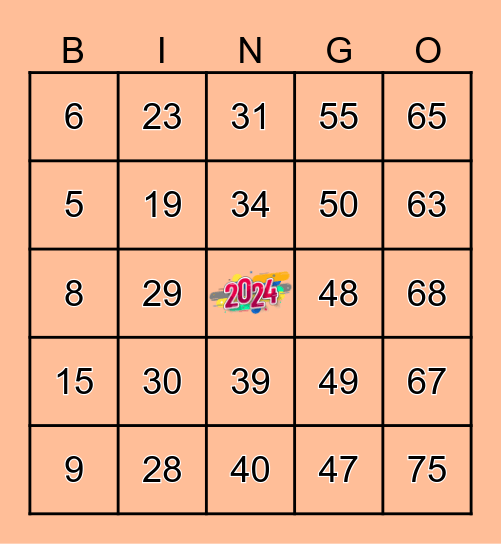 Alvarado New Year Bingo Game!!! Bingo Card