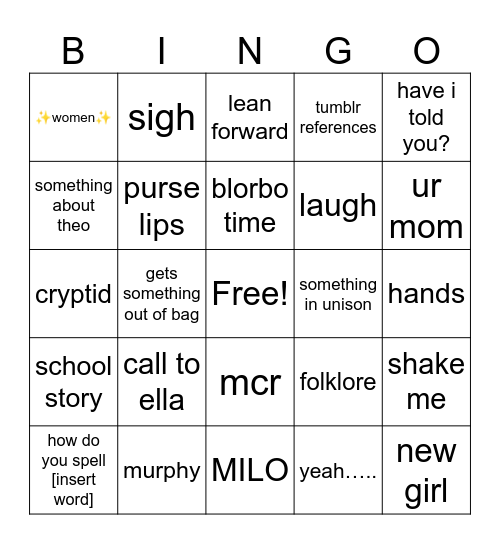 aves bingo Card