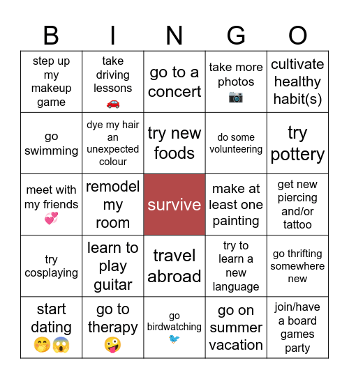 2024 bingo Card