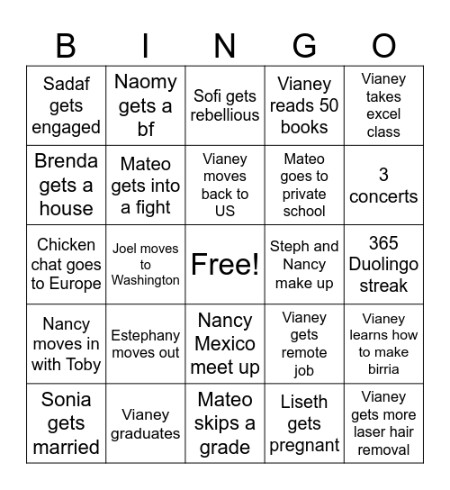 2024 Bingo Card