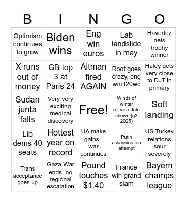 2024 Bingo Card