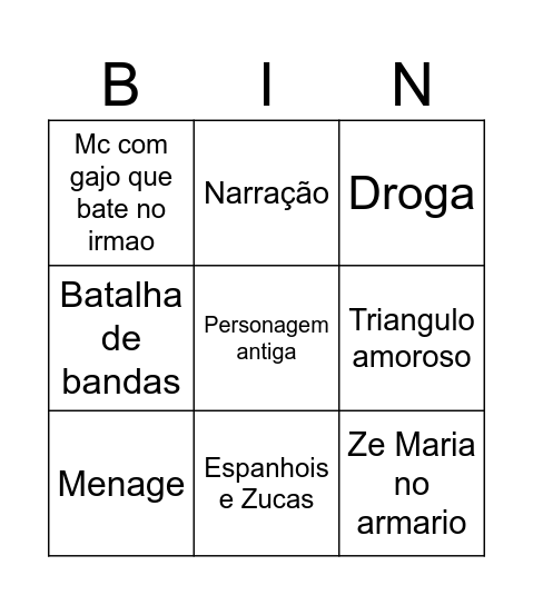 Morangos Bingo Card