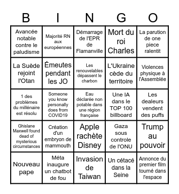 2024 Bingo Card