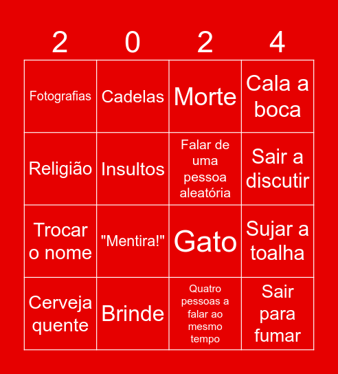 Ano novo Bingo Card