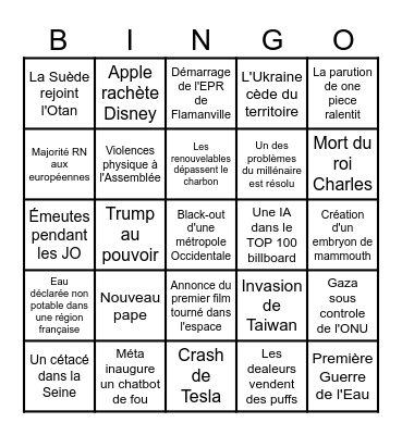 2024 Bingo Card
