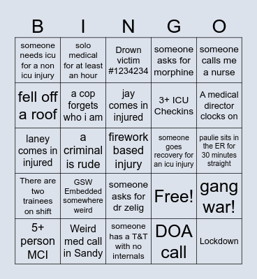 PB NYE Bingo Card