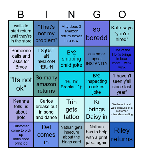 UPS STORE BINGO Card