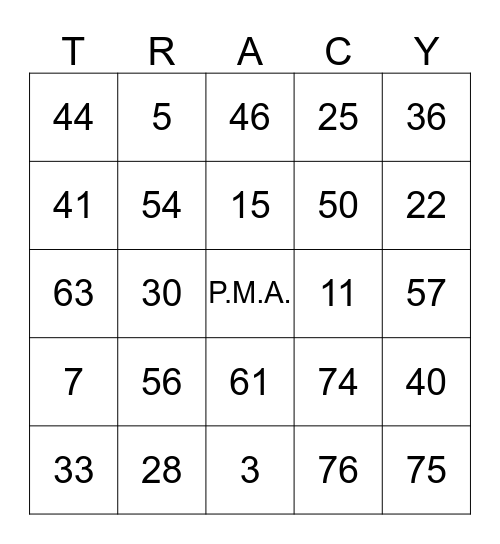 Bar Bingo Birthday Bash! Bingo Card