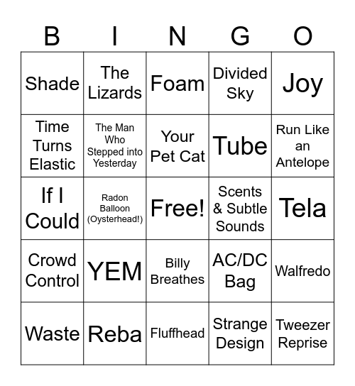 YEMSG NYE Bingo Card