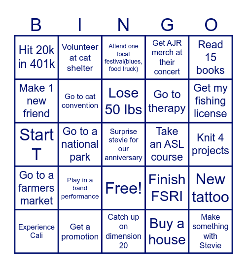 Elliot 2024 Bingo Card