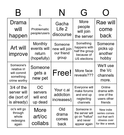 2024 Untoxic Noodles Bingo Card