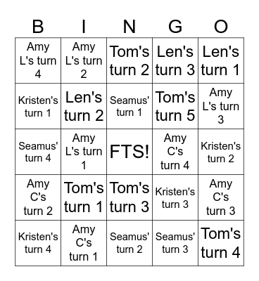 FTS years in review Bingo Card
