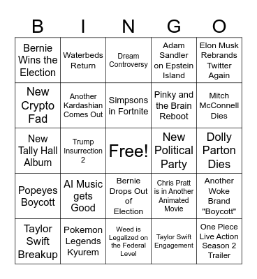 2024 Bingo Card