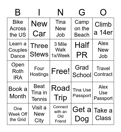 2024 Bingo Card