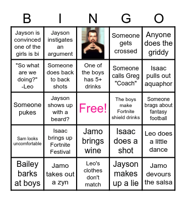 For the girls Bingo Card