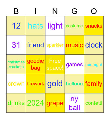 new year bingo Card