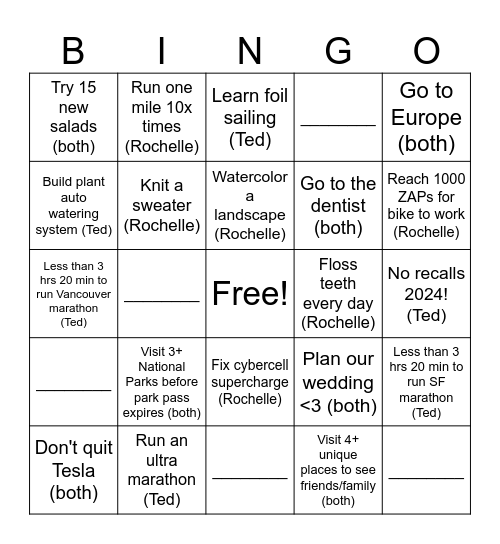 2024 Bingo Card