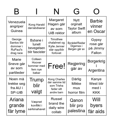 2024 bingo Card