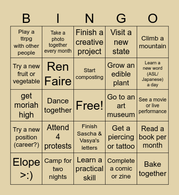 2024 Bingo Card