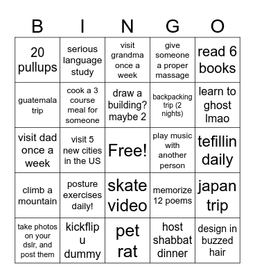 2024! let's do it Bingo Card
