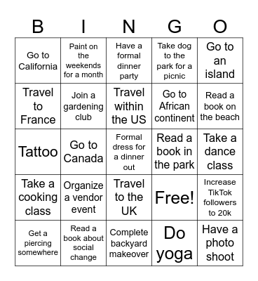 Two Quarters Bingo Card