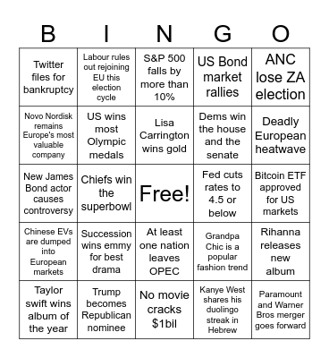 2024 Bingo Card