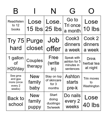 Bri 2024 Bingo Card