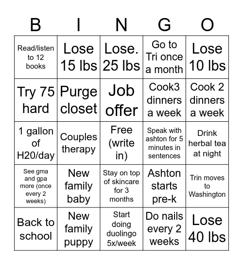 Bri 2024 Bingo Card