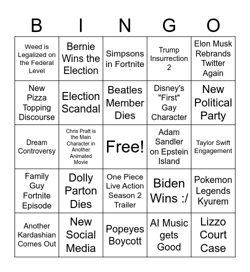 2024 Bingo Card