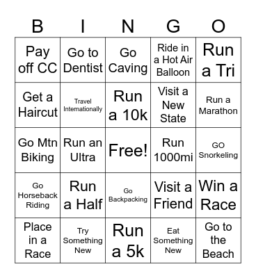 Justin's 2024 Bingo Card