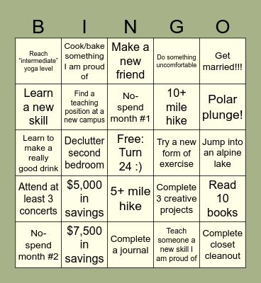 2024 Bingo! Bingo Card
