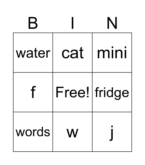 k test bingo Card