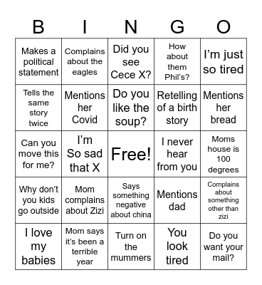 Christmas 2024 Bingo Card